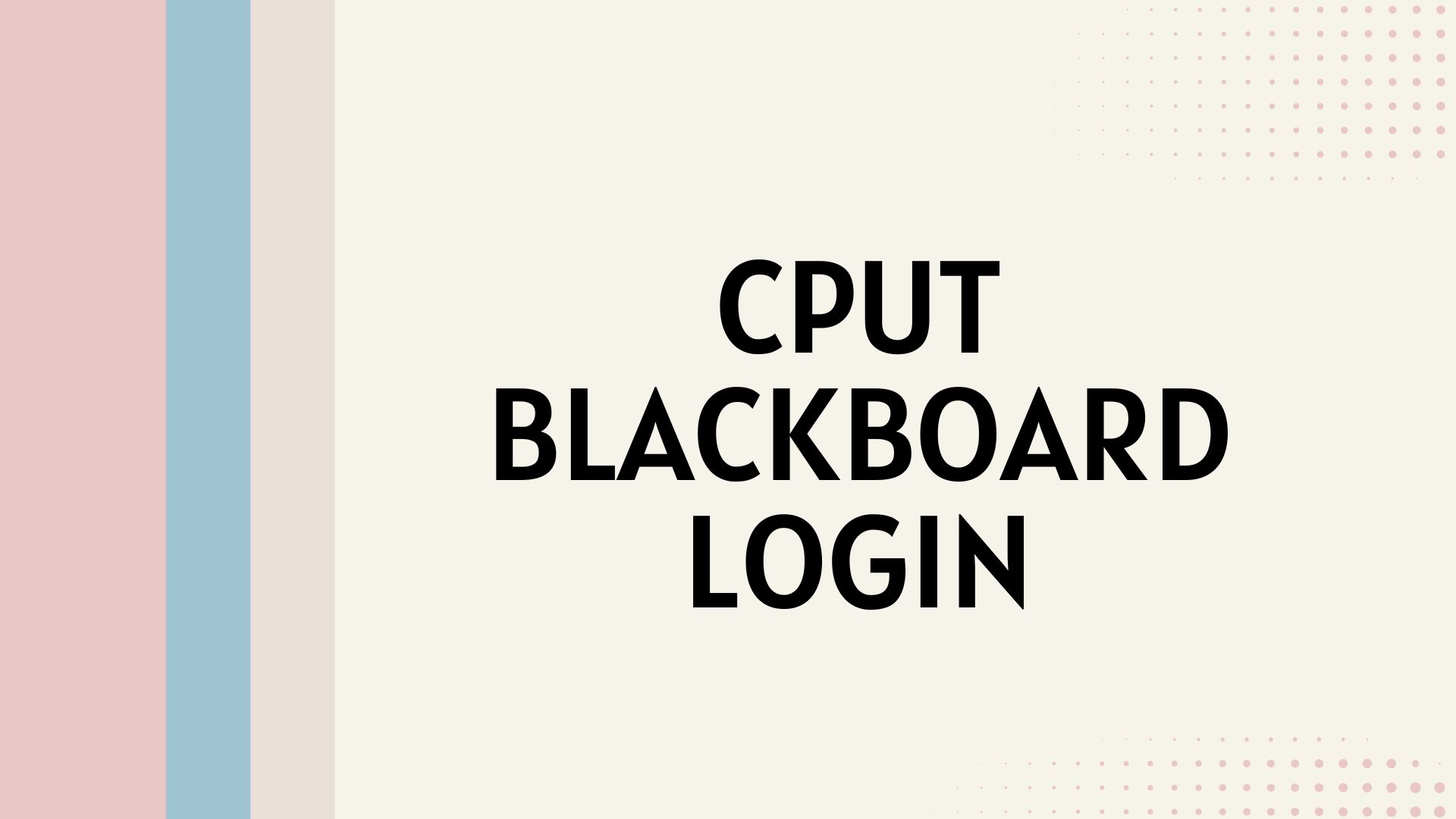 CPUT Blackboard Login