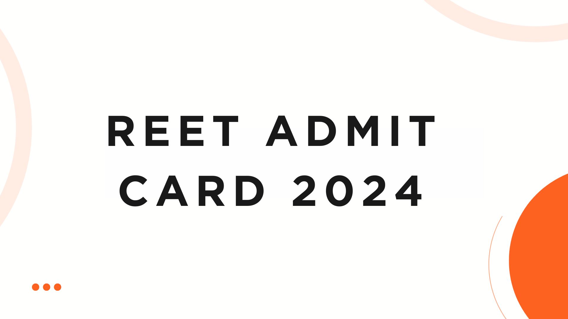 REET Admit Card 2024