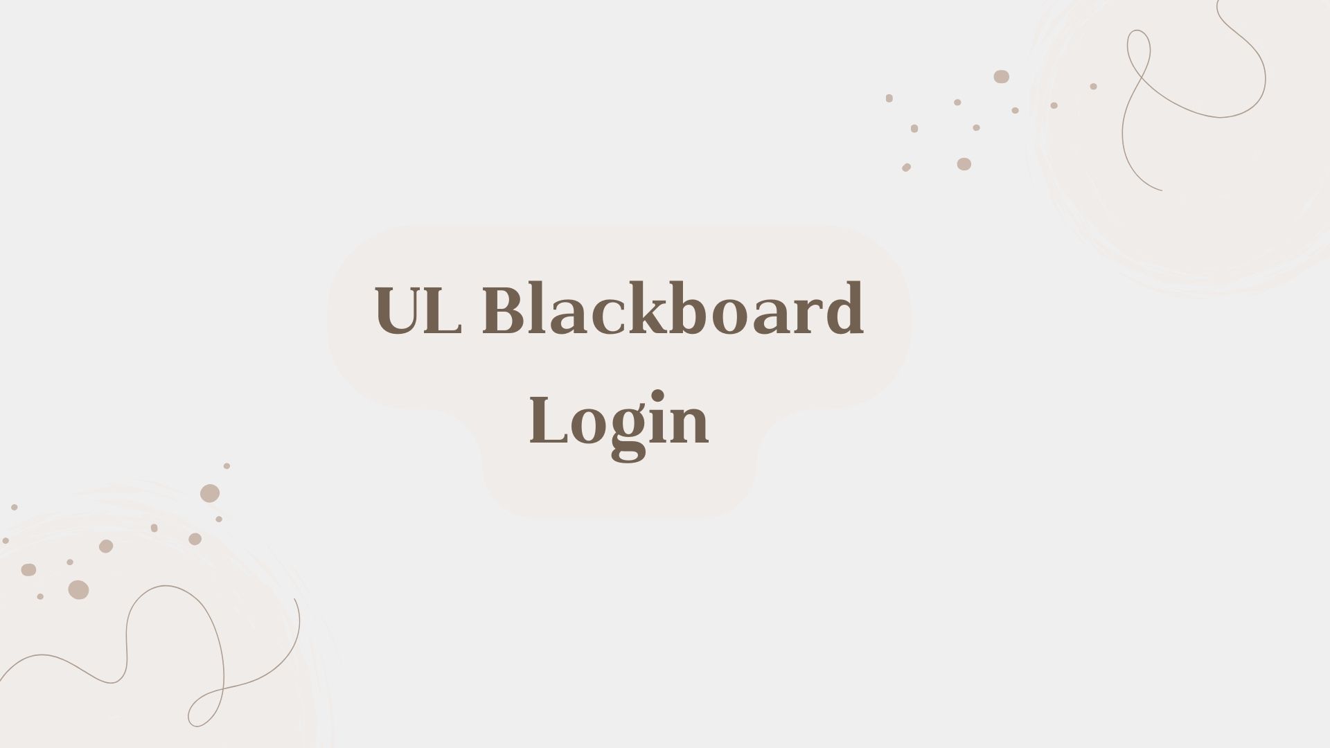 UL Blackboard Login