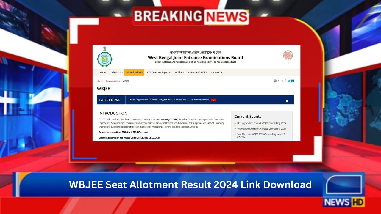 WBJEE Seat Allotment Result 2024 Link Download