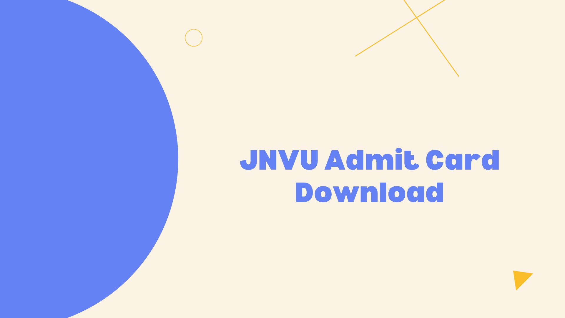 JNVU Admit Card Download