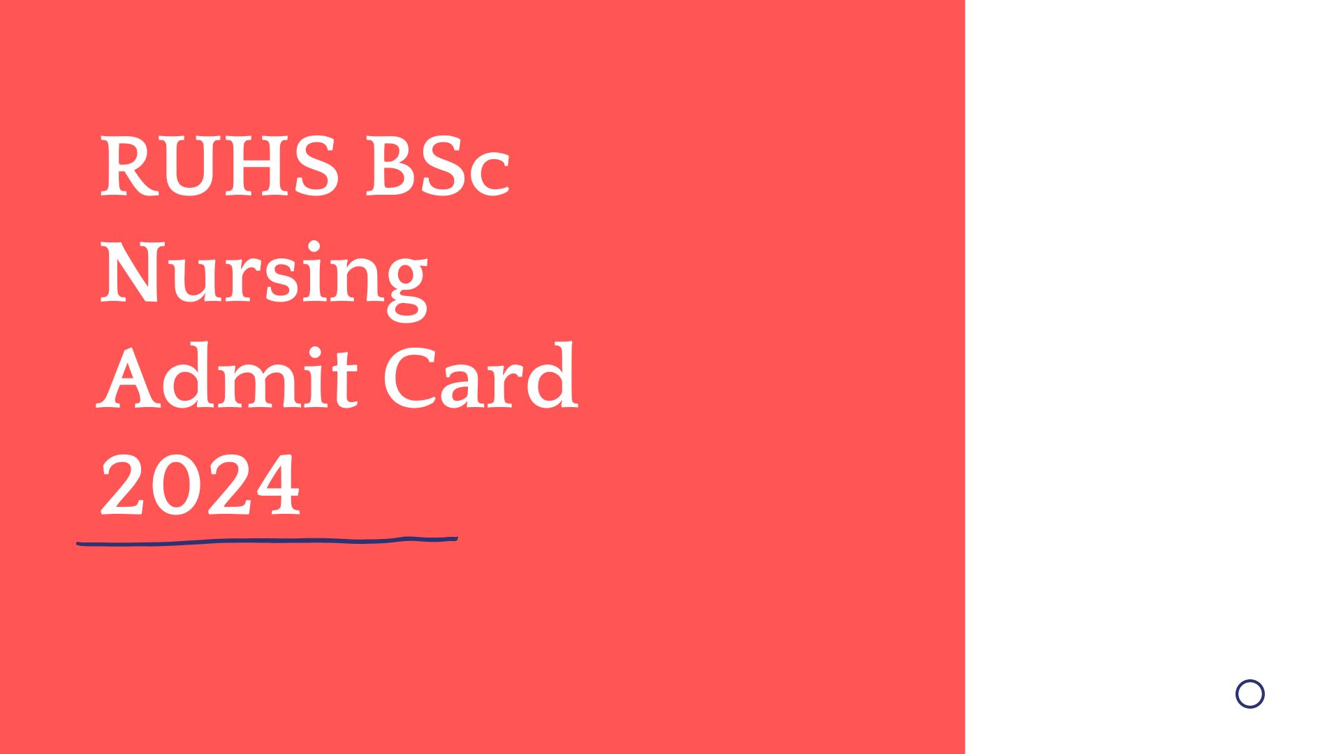 RUHS BSc Nursing Admit Card 2024